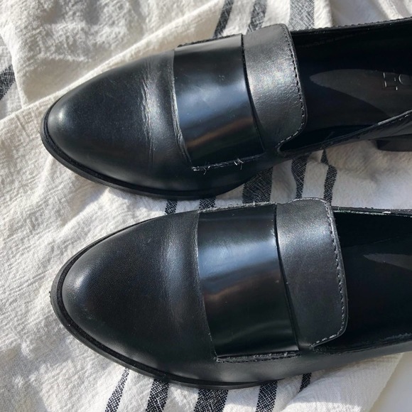M4D3 Black Ocean Loafers 6 Leather Mod Flat 6 Chic Modern Boho Minimalist - Picture 7 of 8
